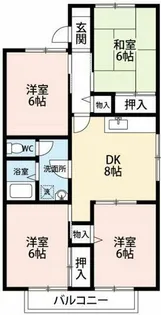 セジュール桂B【203号室】の間取り