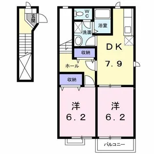 ハートピア中央【2階】の間取り