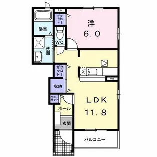 ラフィーネA【1階】の間取り