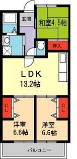 セントラルコンフォート【2階】の間取り