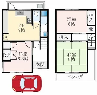 大阪府松原市河合2丁目【一戸建】の間取り