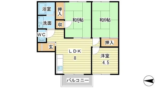 キャスティーイダ【B103号室】の間取り