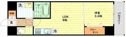 アルブル都島【7階】の間取り