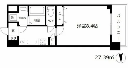 グランカーサ梅田北【13階】の間取り