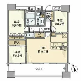 パークホームズ平針ヴェルデ【9階】の間取り
