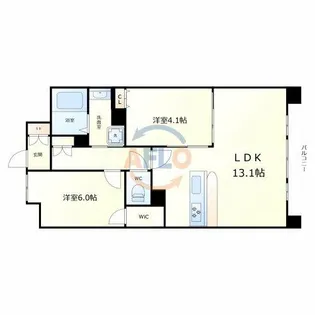 Sophia court宿院【1302号室】の間取り