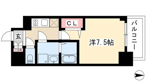 プレサンス桜通ザ・タイムズ【9階】の間取り