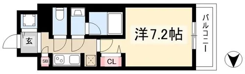エス・キュート 丸の内【13階】の間取り