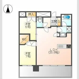 プラウドタワー名古屋錦【11階】の間取り