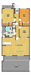 Villa市電通【101号室】の間取り