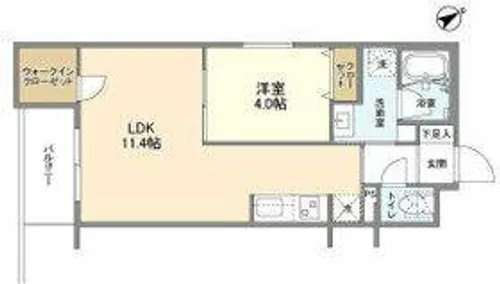 ウェルスクエア帝塚山【1階】の間取り