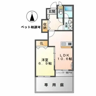 1LDKの間取り画像
