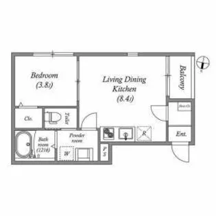 ヴィラさざんか【1階】の間取り