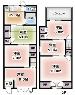 大阪府大阪市都島区都島中通3丁目【一戸建】の間取り