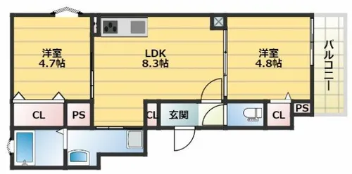 大阪府交野市郡津1丁目【アパート】の間取り