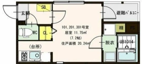 ハーモニーテラス御厨中【2階】の間取り