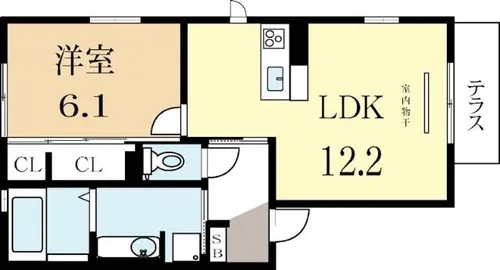 京都府城陽市寺田乾出北【アパート】の間取り