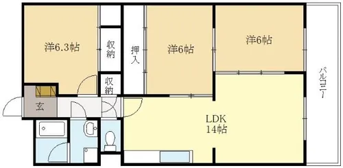 宇治大久保コープ【6階】の間取り