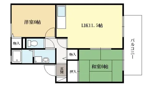 京都府城陽市富野乾垣内【アパート】の間取り