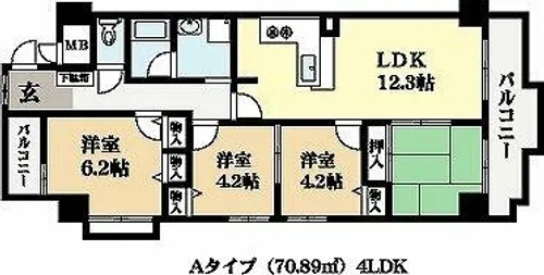 パデシオン宇治木幡【3階】の間取り