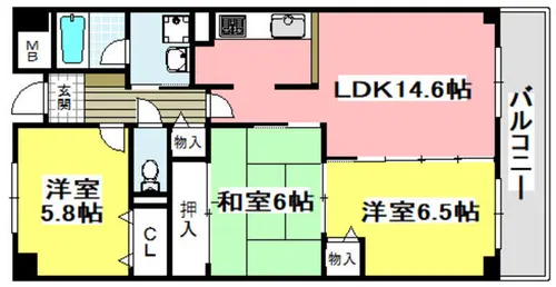 ロイヤルアネックス【7階】の間取り