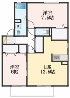 大阪府堺市西区草部【アパート】の間取り