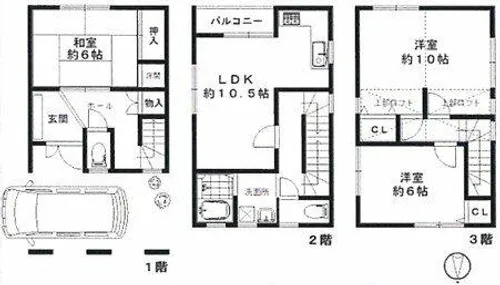 大阪府寝屋川市高宮新町【一戸建】の間取り