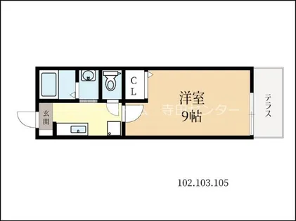 京都府城陽市寺田高田【アパート】の間取り