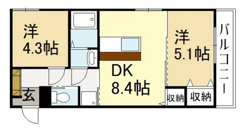 京都府宇治市宇治下居【アパート】の間取り