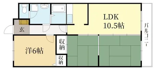 京都府宇治市五ケ庄上村【マンション】の間取り