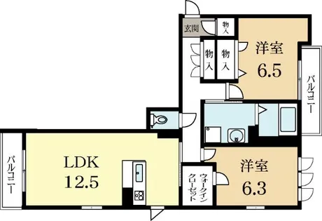 京都府城陽市久世北垣内【マンション】の間取り