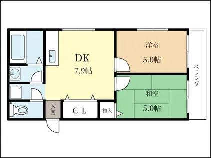 木幡金草原アパート【201号室】の間取り