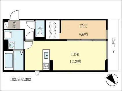 Mon Amour知原【3階】の間取り