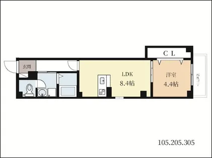 フォルモント城陽【2階】の間取り