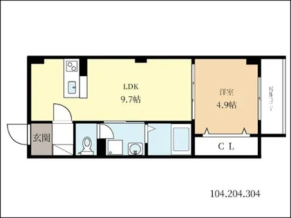 フォルモント城陽【3階】の間取り