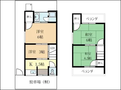 京都府宇治市小倉町新田島【テラスハウス】の間取り
