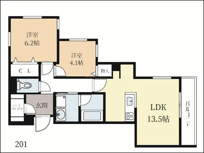 シャーメゾン碩【2階】の間取り