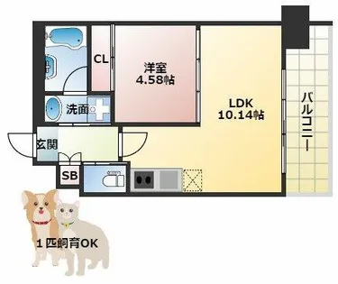 プレジオ阿波座【5階】の間取り