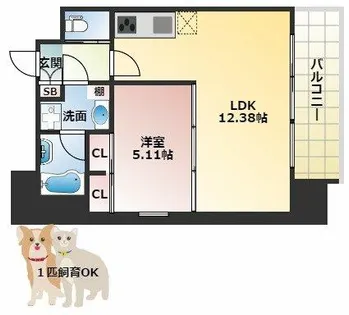 プレジオ阿波座【12階】の間取り