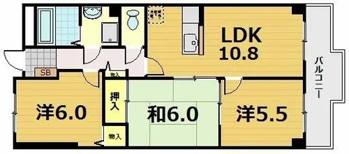 ラポート小林【6階】の間取り