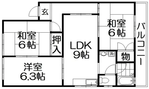 一森ハイツ【2階】の間取り