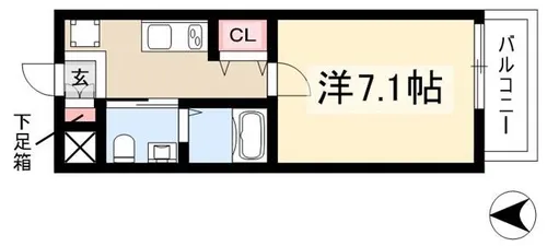 エルザビル名古屋駅前【0505号室】の間取り