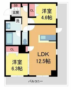Refisia西宮【606号室】の間取り