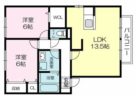 メリーファンテンB棟【1階】の間取り