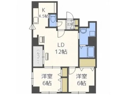 北海道札幌市中央区北一条西20丁目【マンション】の間取り
