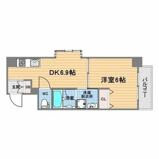 ラウル甲子園口【6階】の間取り