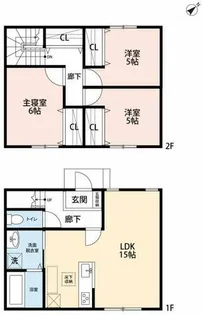 愛知県岡崎市大和町字沓市場【一戸建】の間取り
