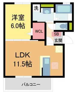 セジュール甲子園春風【101号室】の間取り