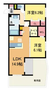 Nigawa Residence【103号室】の間取り