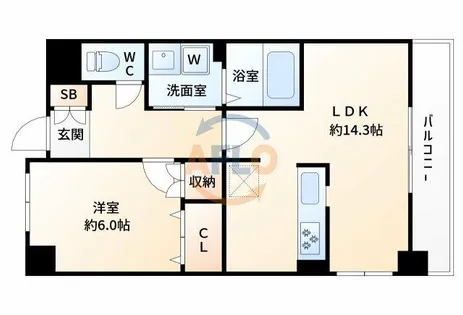 セノアタワー新大阪【3階】の間取り